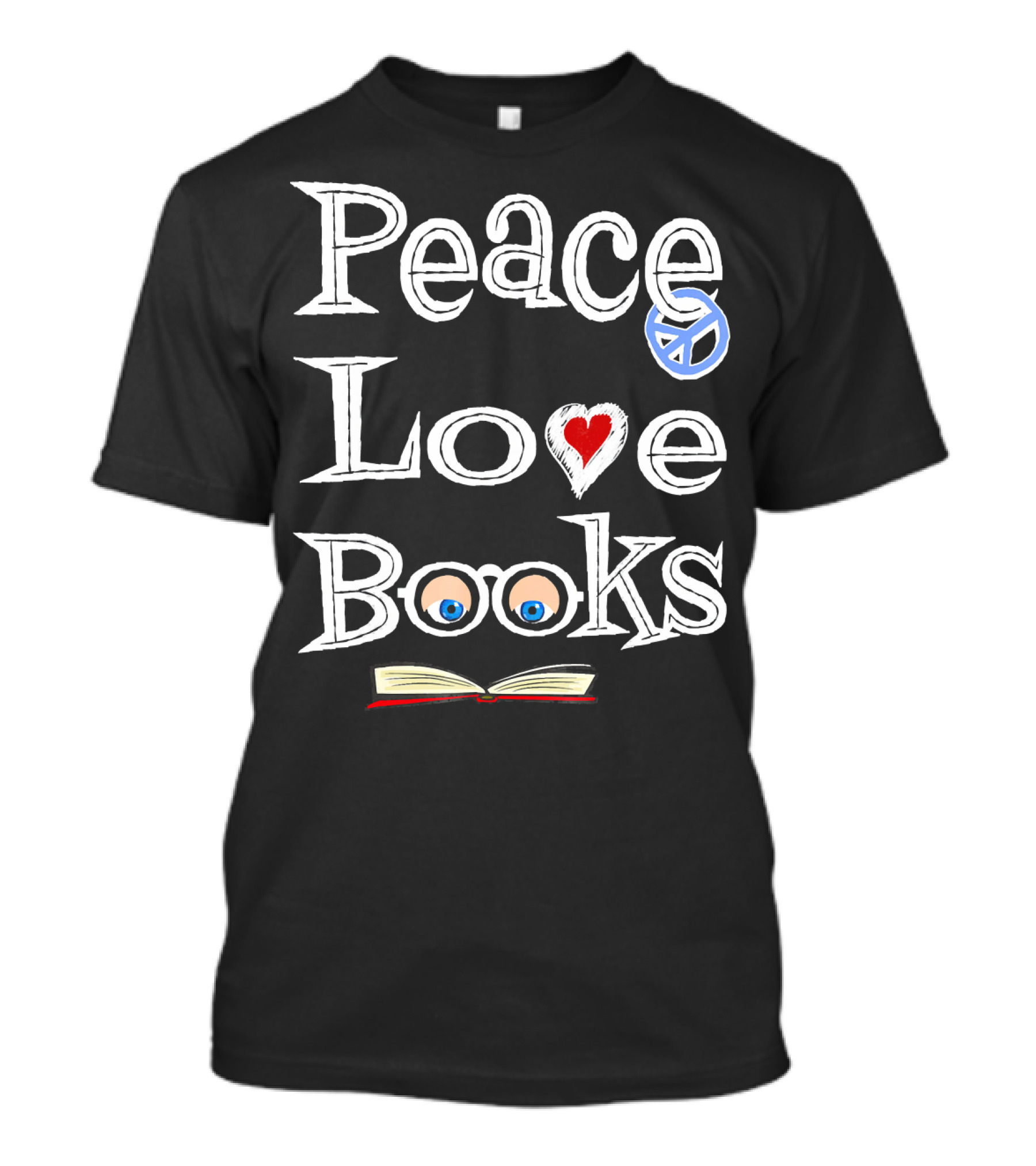 Peace Love Books With Geeky Cute Bookish Vibes T-Shirt