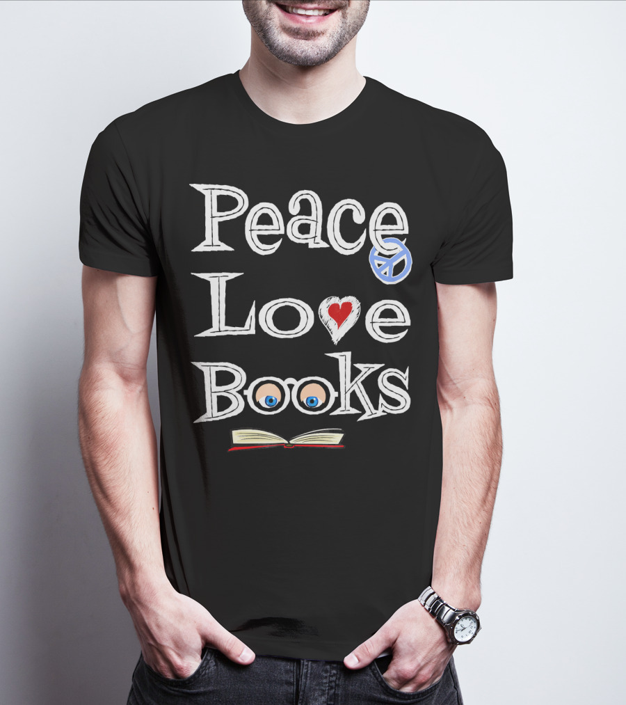 Peace Love Books With Geeky Cute Bookish Vibes T-Shirt