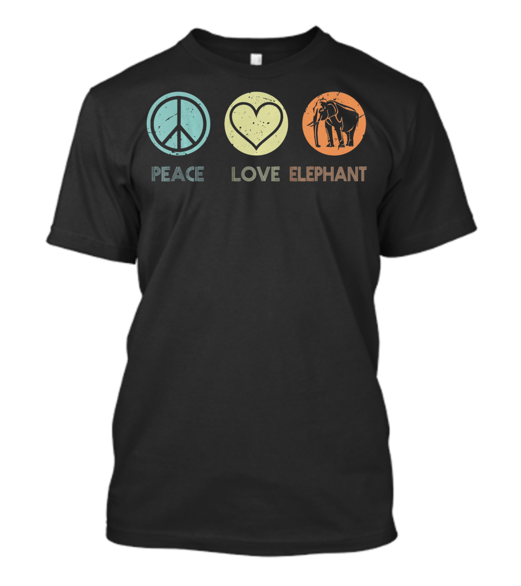 Peace Love Elephant Vintage T-Shirt