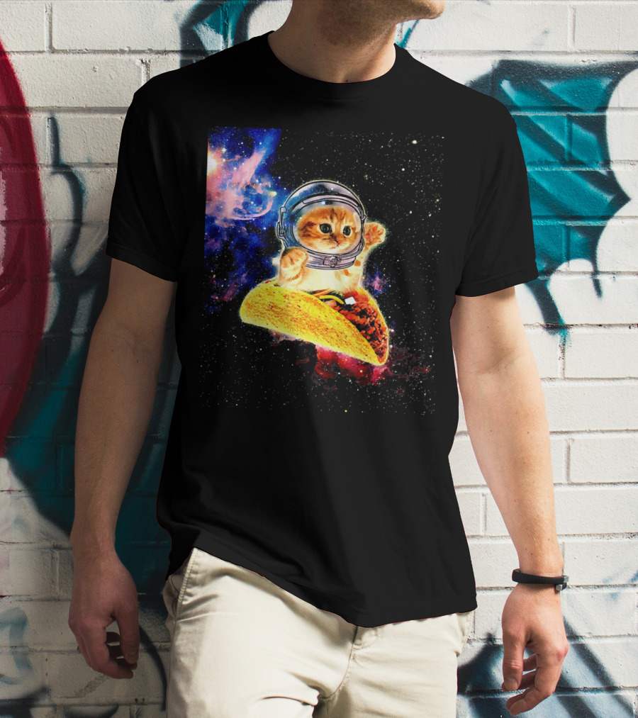 Crazy Space Taco Cat Astronaut Galaxy Adventure T-Shirt