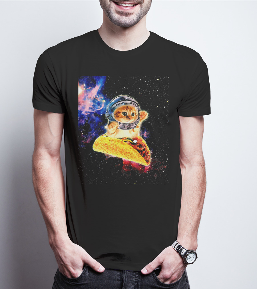 Crazy Space Taco Cat Astronaut Galaxy Adventure T-Shirt