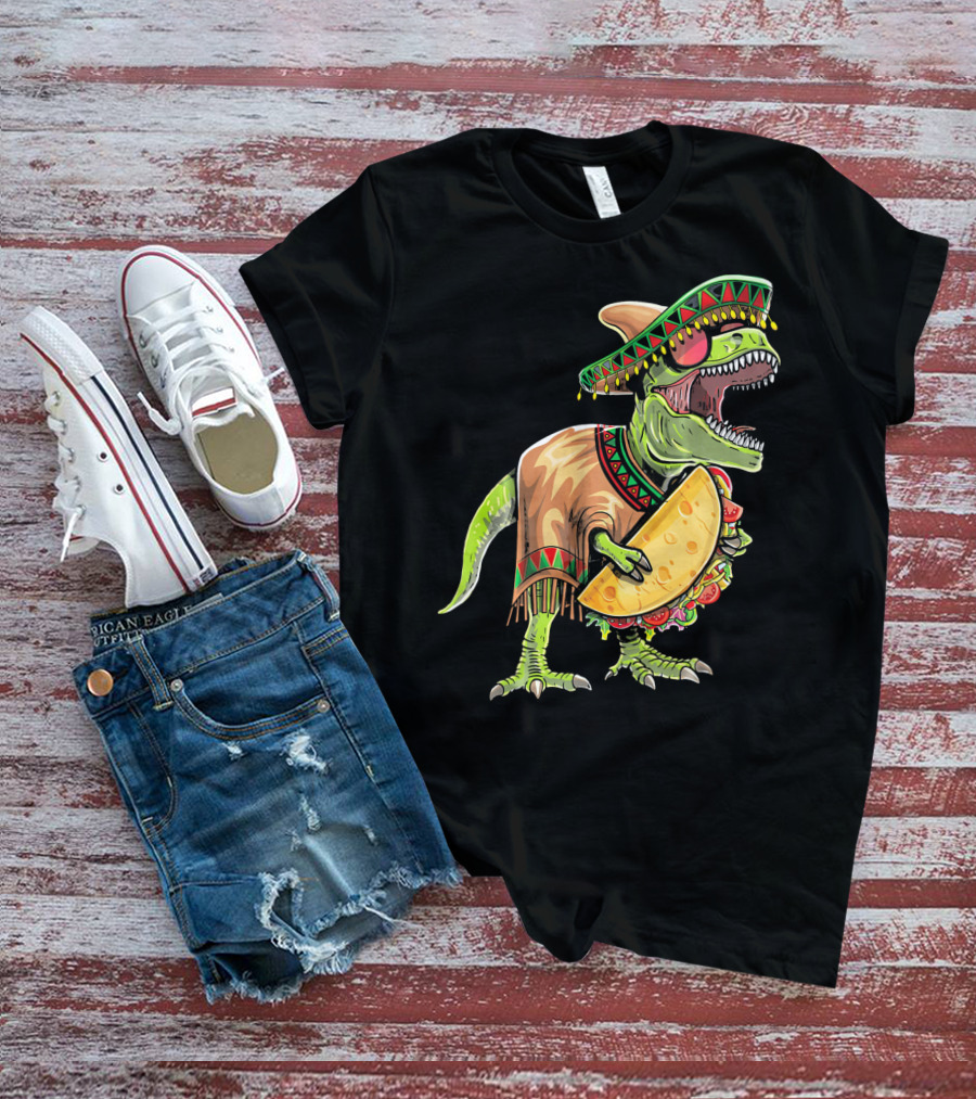 Cinco De Mayo Dinosaur Taco Party Sombrero Fiesta Rex T-Shirt