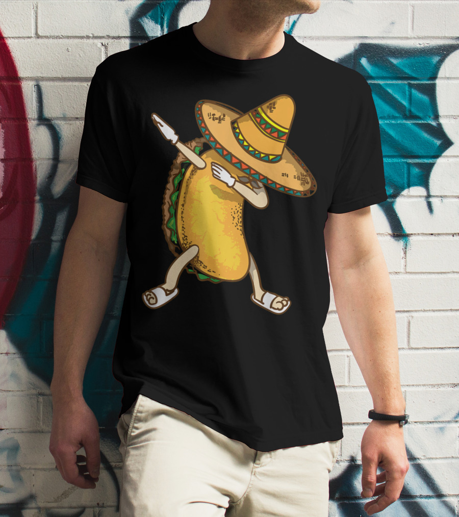 Dabbing Taco Sombrero Cinco De Mayo Fiesta T-Shirt