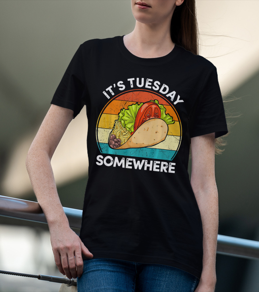 It's Tuesday Somewhere Vintage Taco Retro Stripes T-Shirt