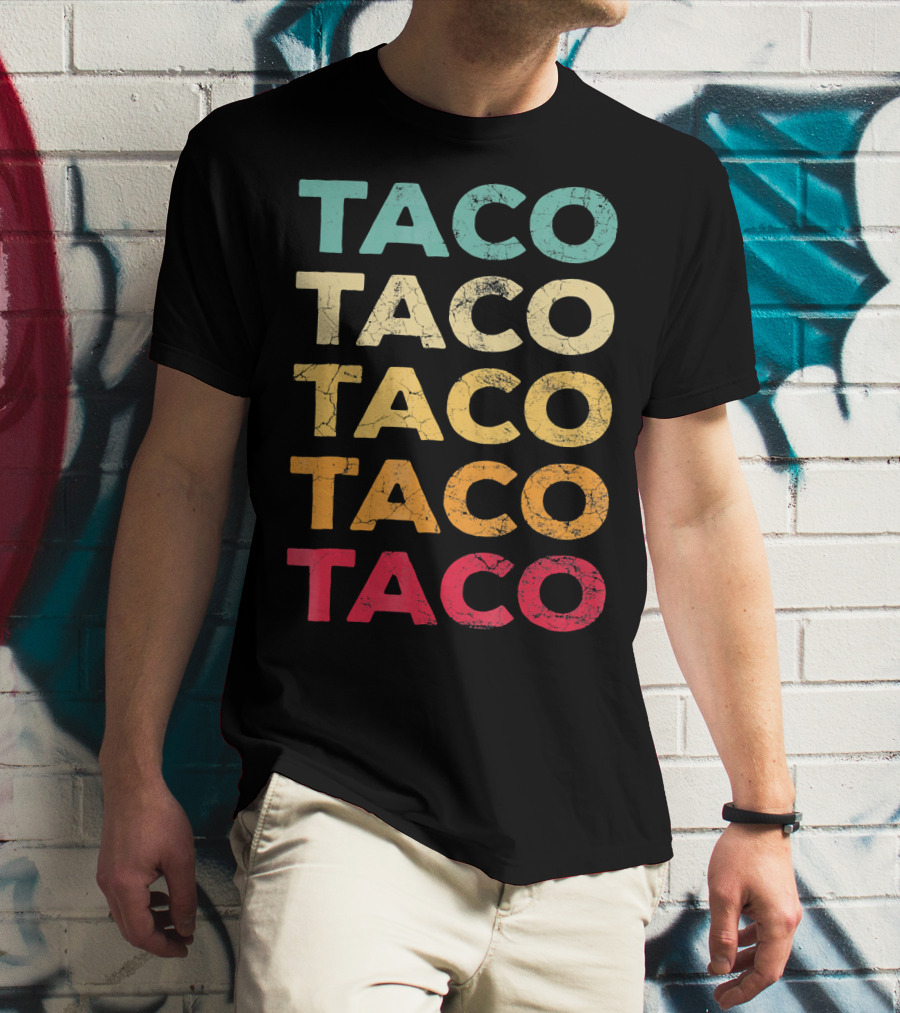 FUNNY TACO TACO TACO TACO TACO Retro Taco BIRTH T-Shirt
