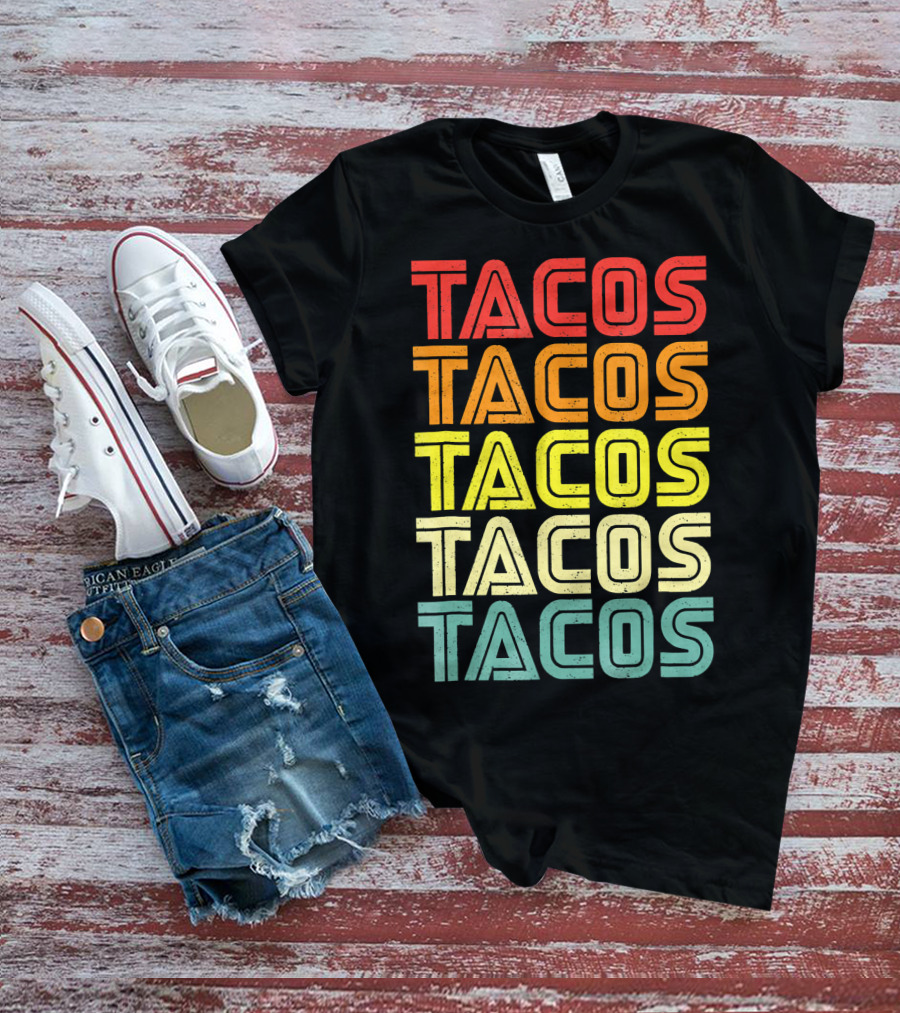 Vintage Retro Mexican Tacos Tuesday T-Shirt