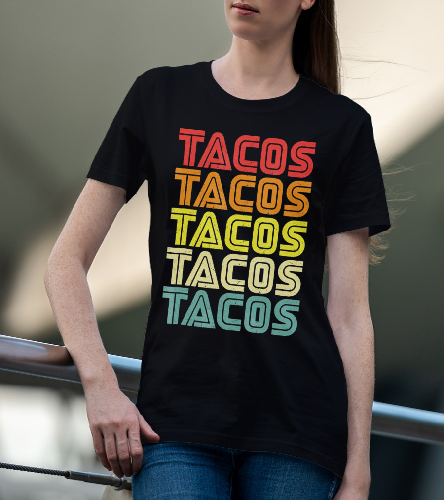 Vintage Retro Mexican Tacos Tuesday T-Shirt