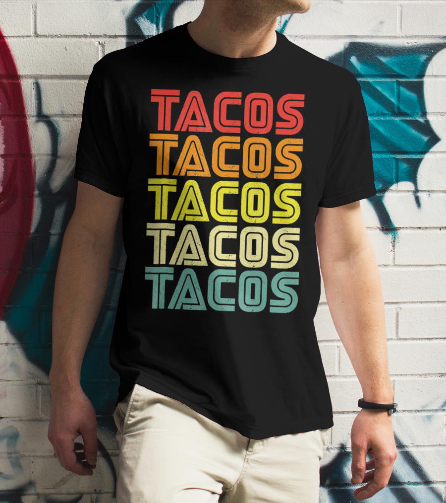 Vintage Retro Mexican Tacos Tuesday T-Shirt