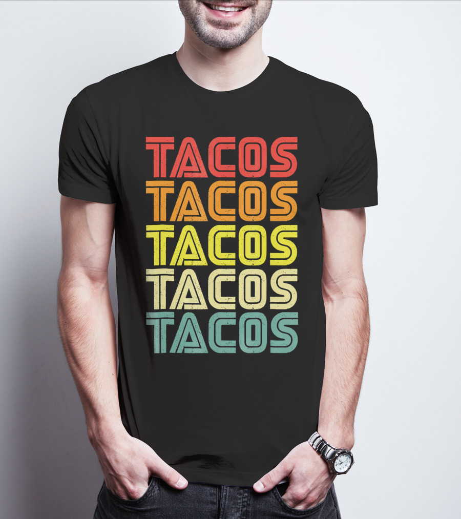 Vintage Retro Mexican Tacos Tuesday T-Shirt