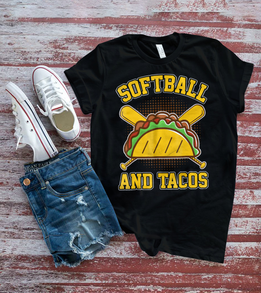 Softball And Tacos Mexican Foodie T-Shirt
