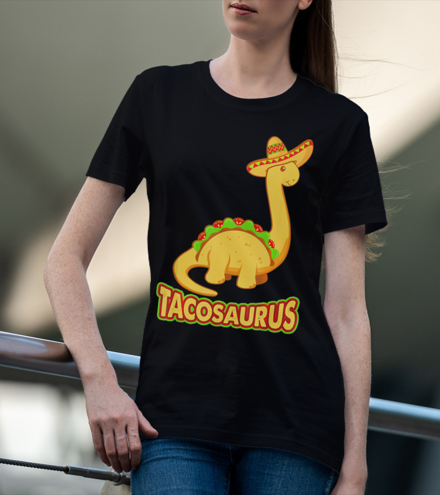Tacosaurus Sombrero Dinosaur Taco T-Shirt