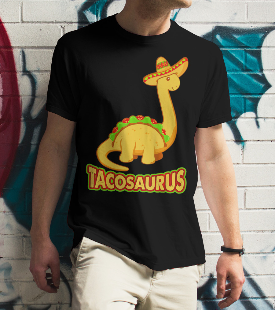Tacosaurus Sombrero Dinosaur Taco T-Shirt