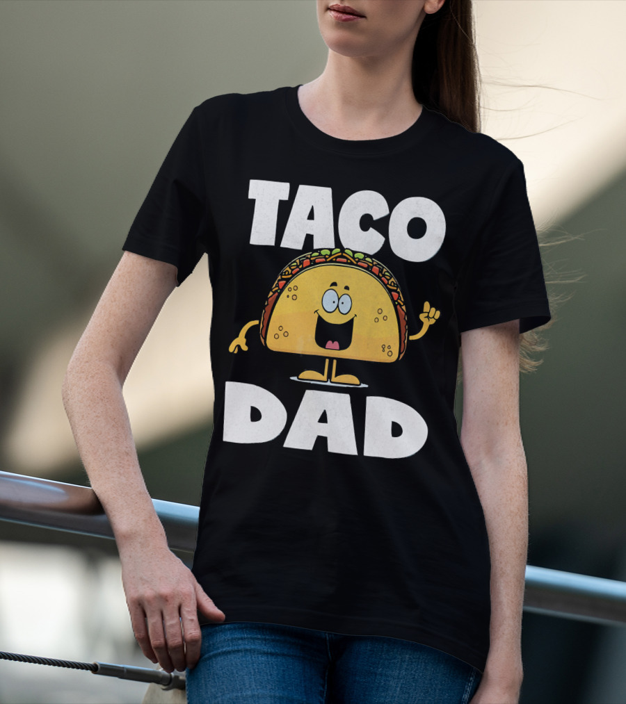 Taco Dad Funny Vintage Tacos Fathers Cartoon T-Shirt