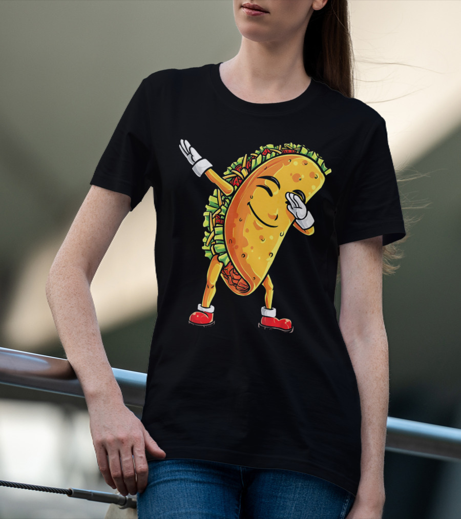 Funny Dabbing Taco Cinco De Mayo Mexican T-Shirt