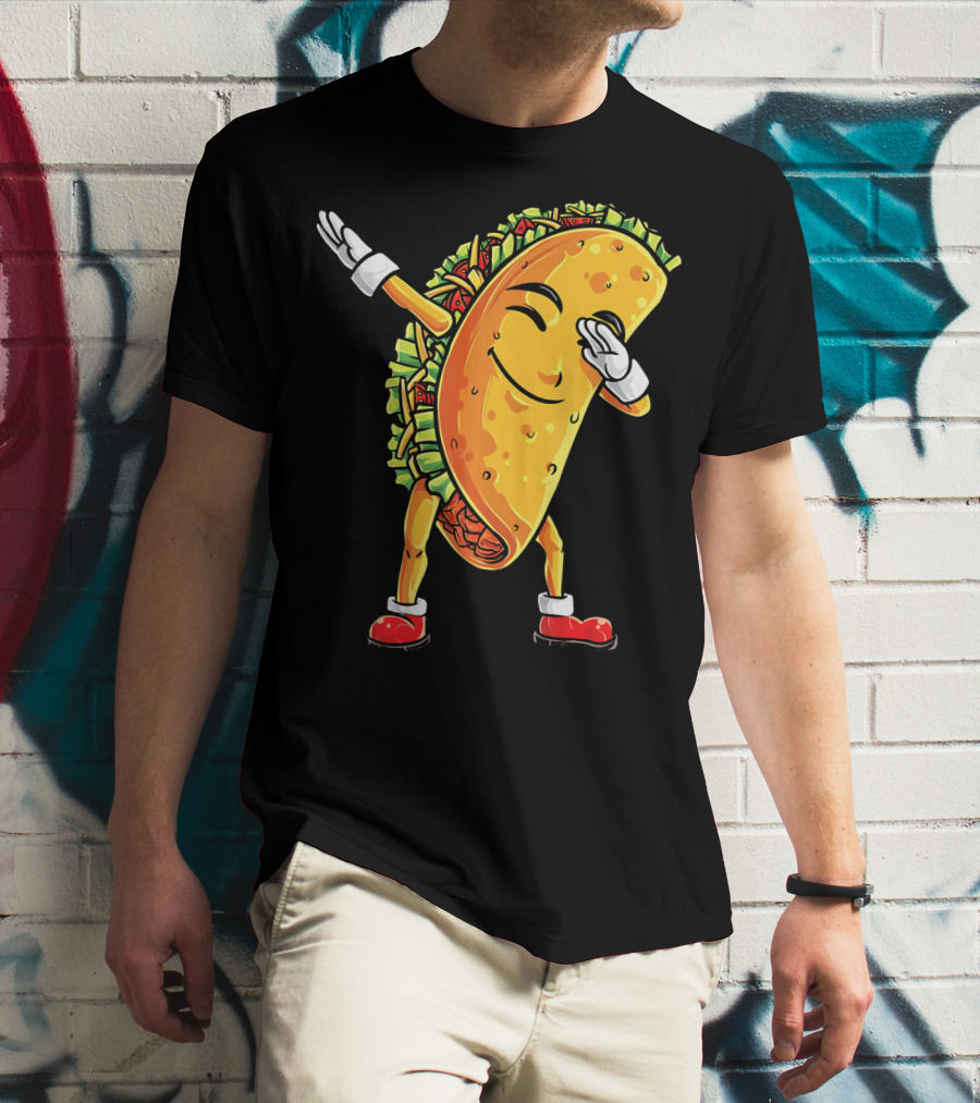 Funny Dabbing Taco Cinco De Mayo Mexican T-Shirt
