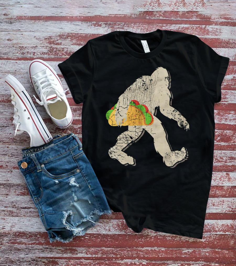 Sasquatch Bigfoot With Taco T-Shirt