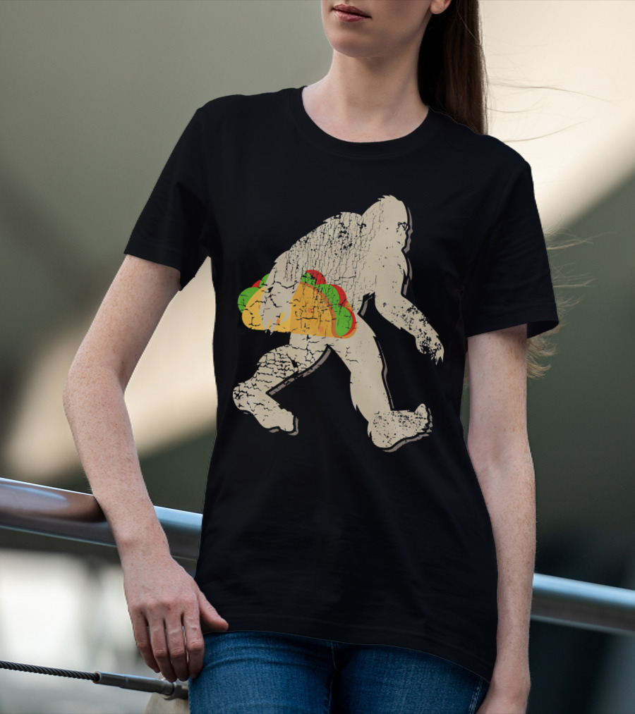 Sasquatch Bigfoot With Taco T-Shirt