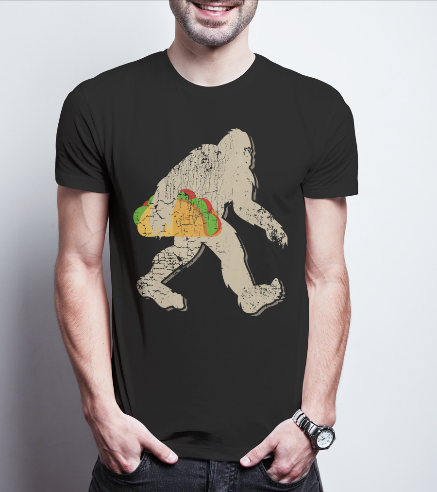 Sasquatch Bigfoot With Taco T-Shirt