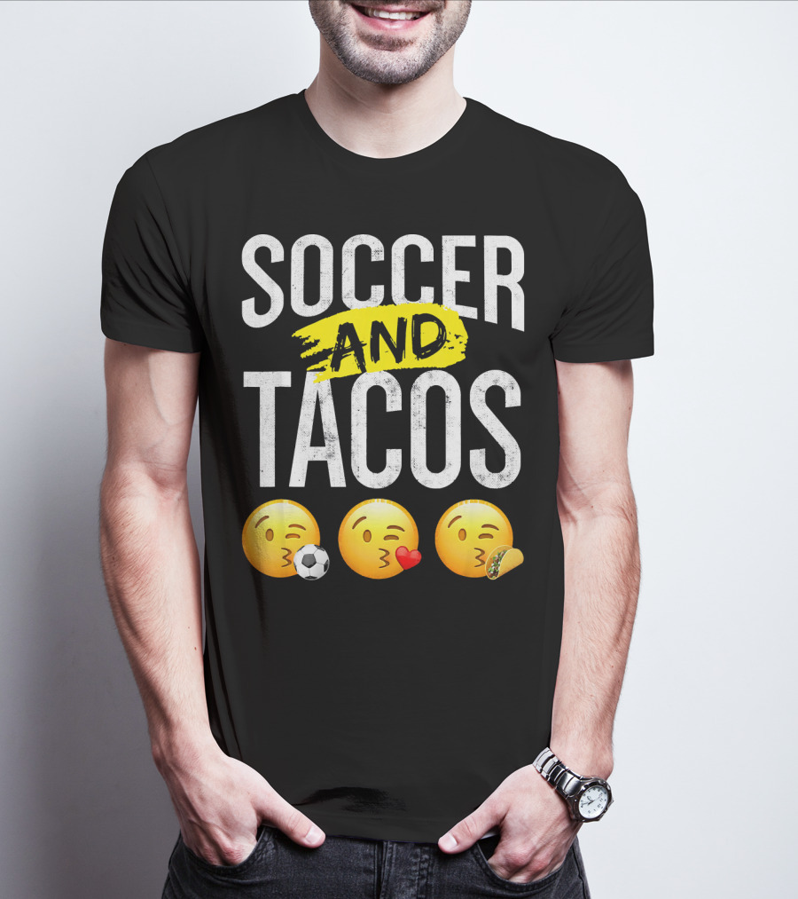 Soccer And Tacos Emoji Soccer Heart Tacos Emoji T-Shirt