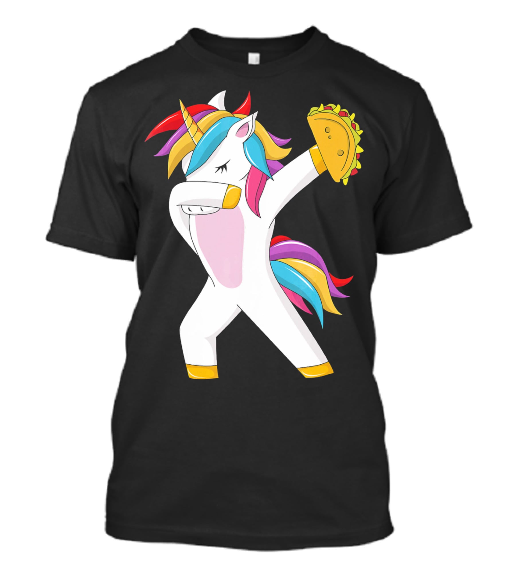 Taco Unicorn Dabbing Dab Funny Cinco De Mayo Rainbow T-Shirt