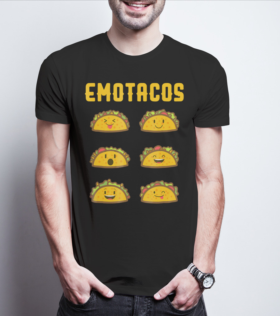 EMOTACOS Funny Mexican Tacos Emoticon Faces T-Shirt