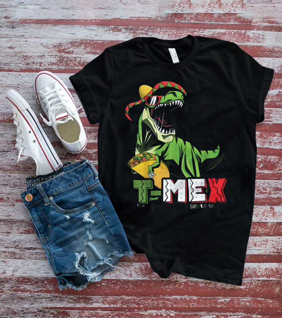 Taco Tuesday T-Mex Dinosaur With Sombrero T-Shirt