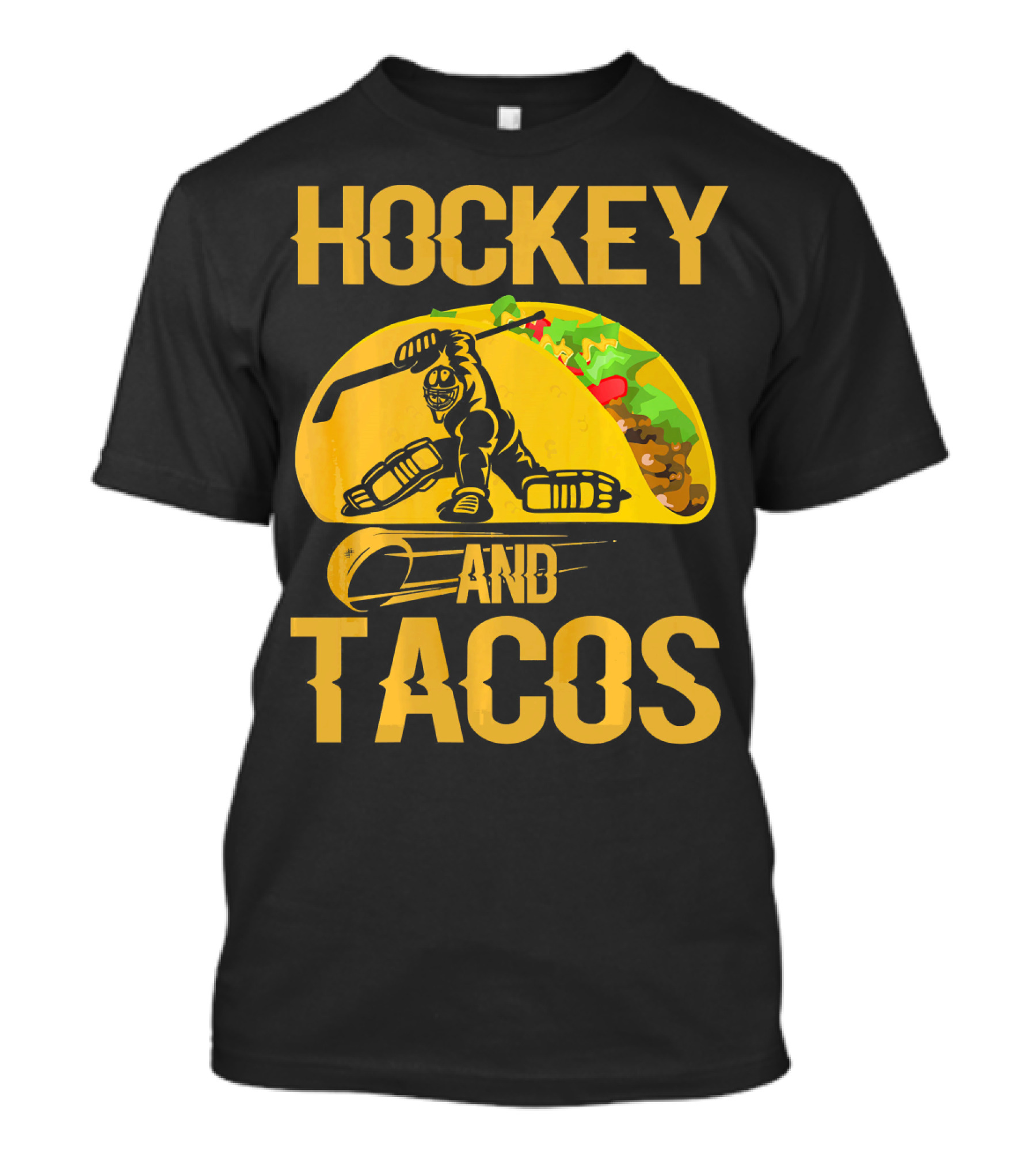 Hockey Taco Enthusiast With Skating Player And Vibrant Filling T-Shirt