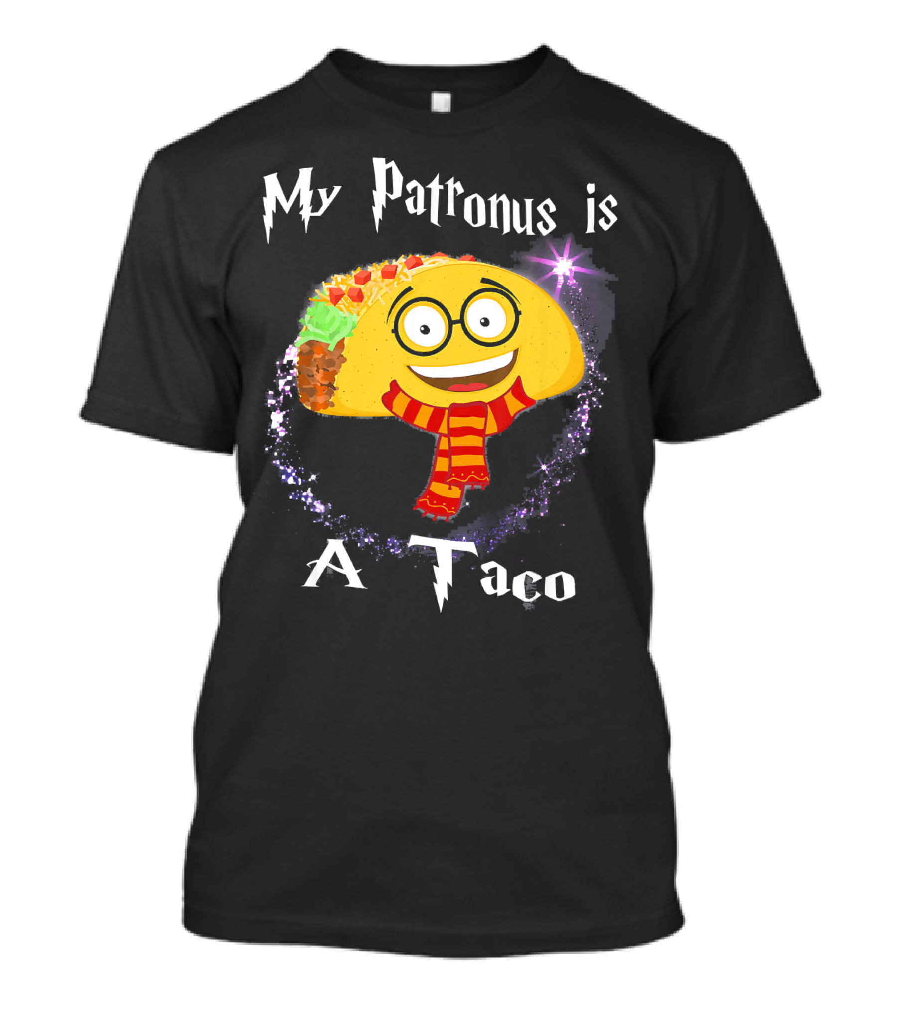 My Patronus Is A Taco Magic Sparkle Taco In Scarf T-Shirt