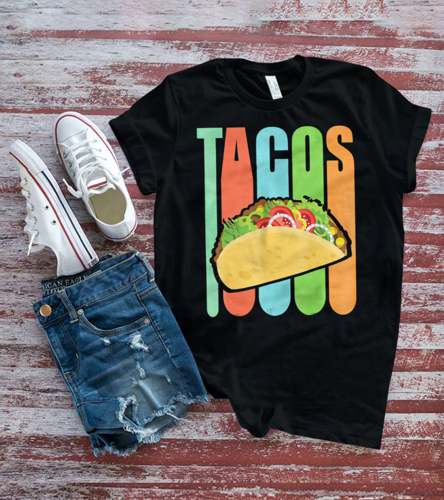 Retro Tacos Mexica Vintage Funny T-Shirt