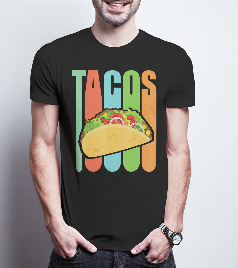 Retro Tacos Mexica Vintage Funny T-Shirt