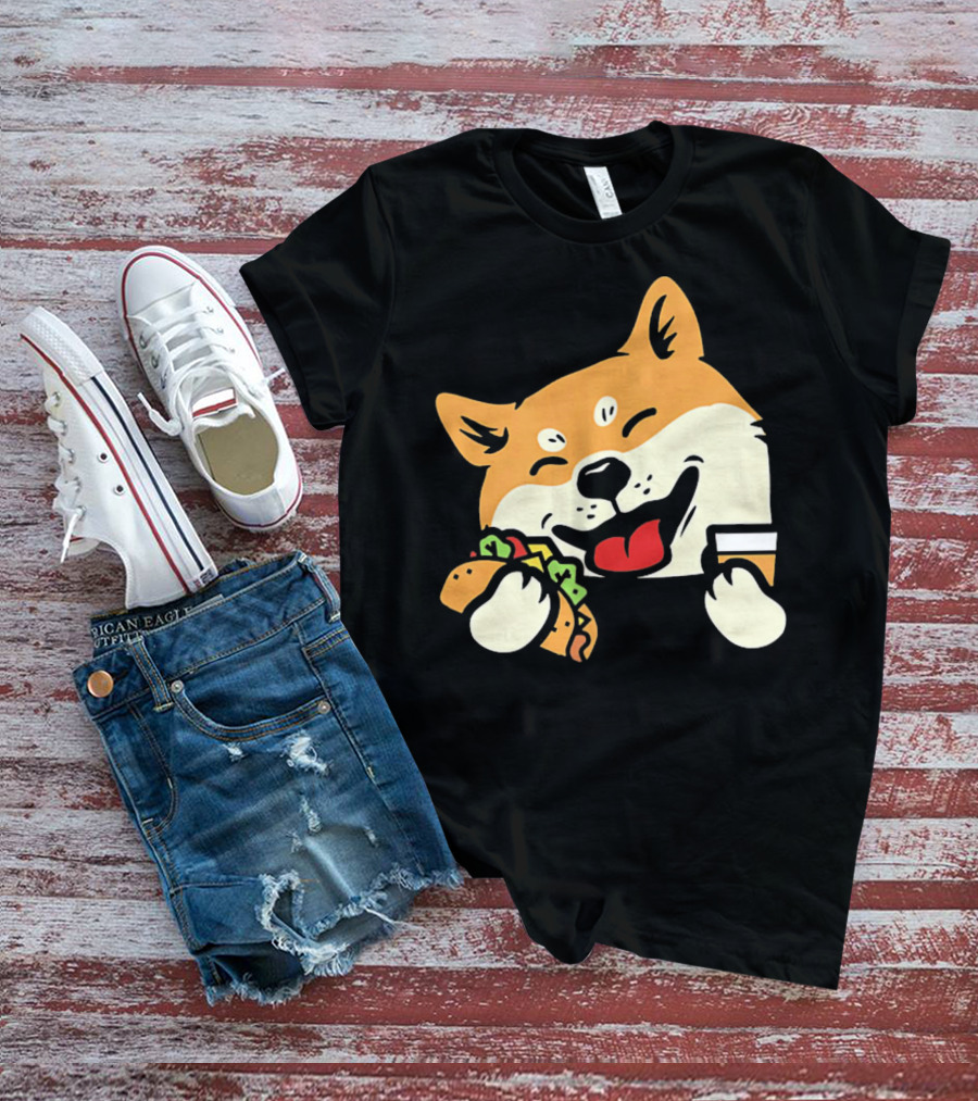Cute Shiba Inu Taco Pocket Cinco De Mayo T-Shirt