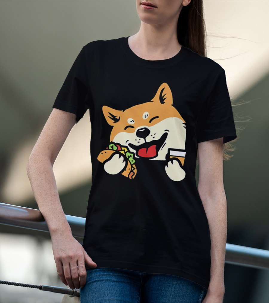 Cute Shiba Inu Taco Pocket Cinco De Mayo T-Shirt