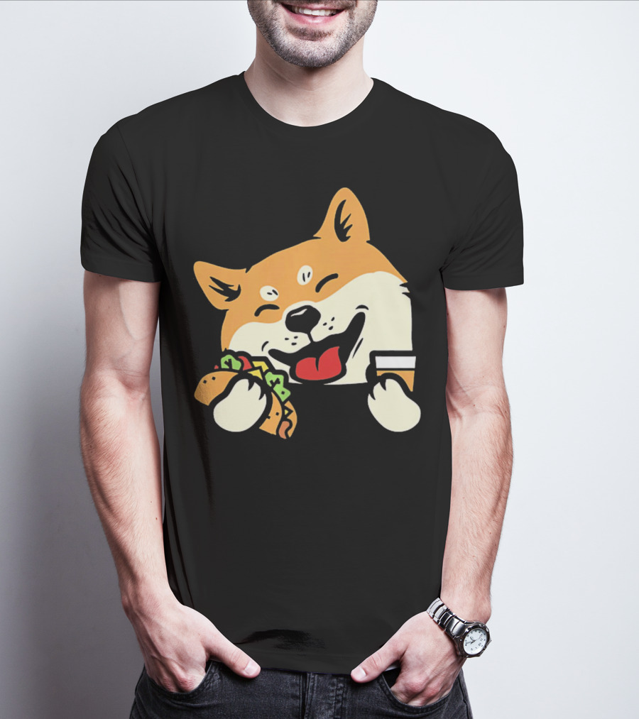 Cute Shiba Inu Taco Pocket Cinco De Mayo T-Shirt
