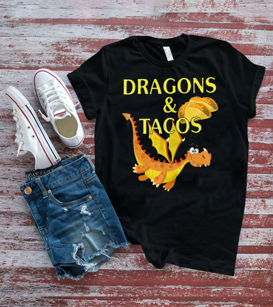 Dragons And Tacos Funny Fantas T-Shirt