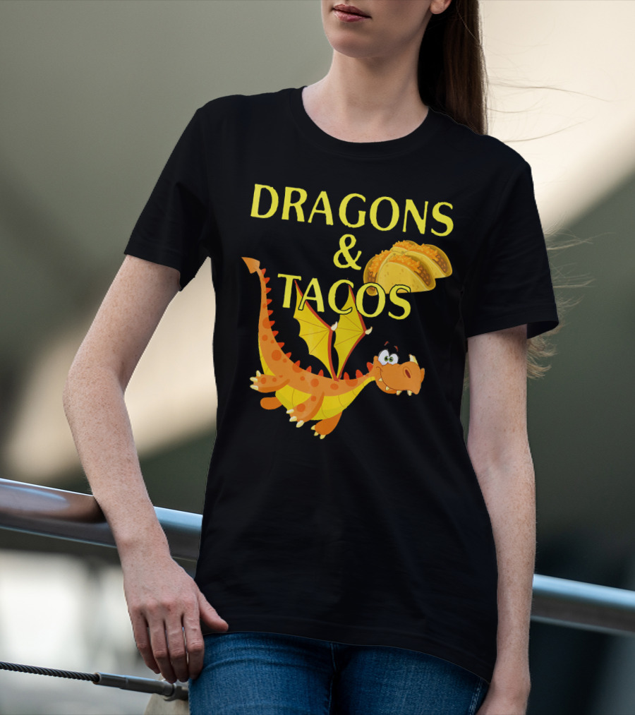 Dragons And Tacos Funny Fantas T-Shirt