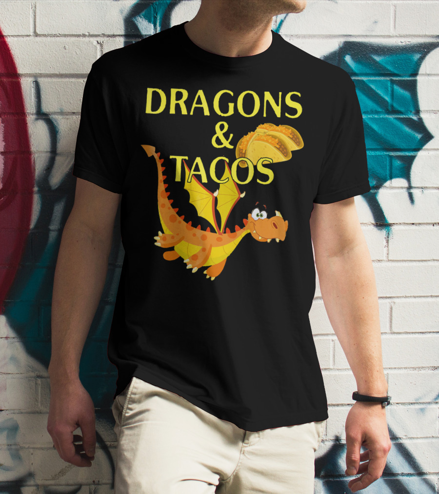 Dragons And Tacos Funny Fantas T-Shirt
