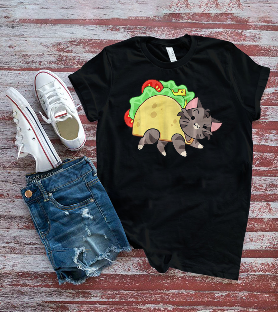 Hard Shell Tacos Cat With Lettuce And Tomato T-Shirt
