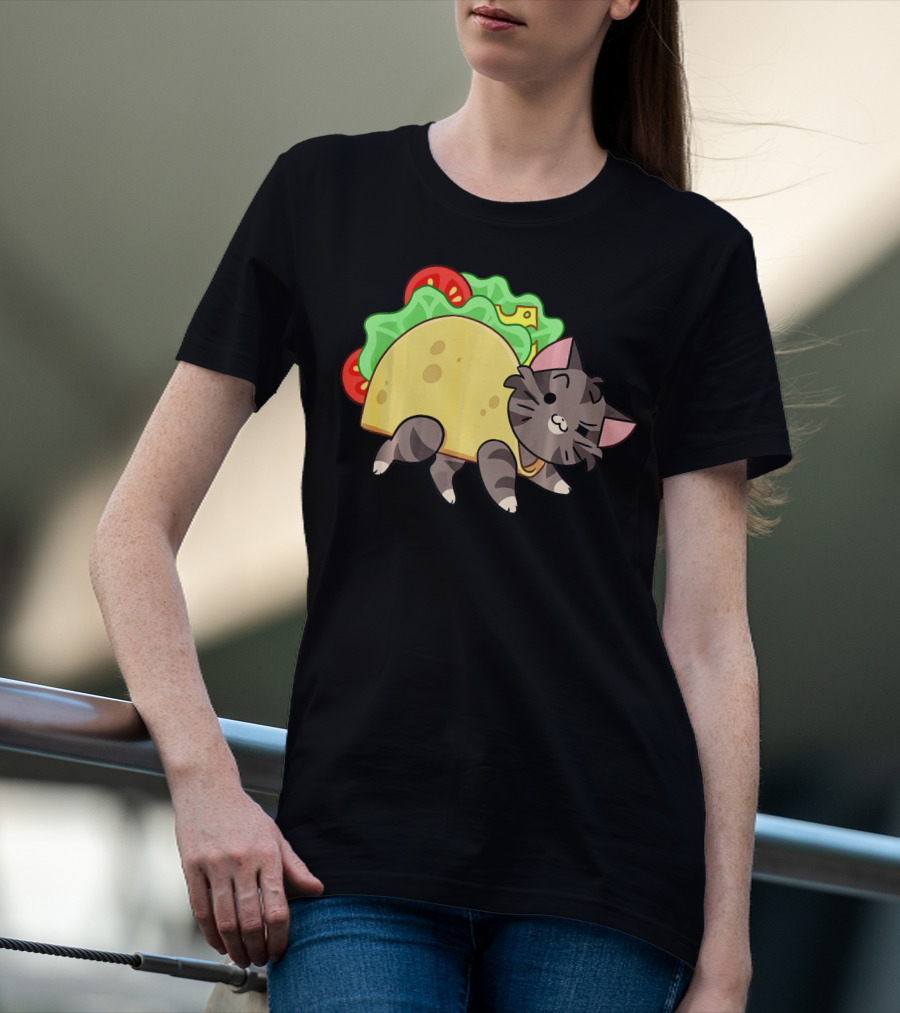 Hard Shell Tacos Cat With Lettuce And Tomato T-Shirt