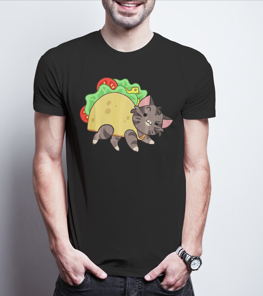 Hard Shell Tacos Cat With Lettuce And Tomato T-Shirt