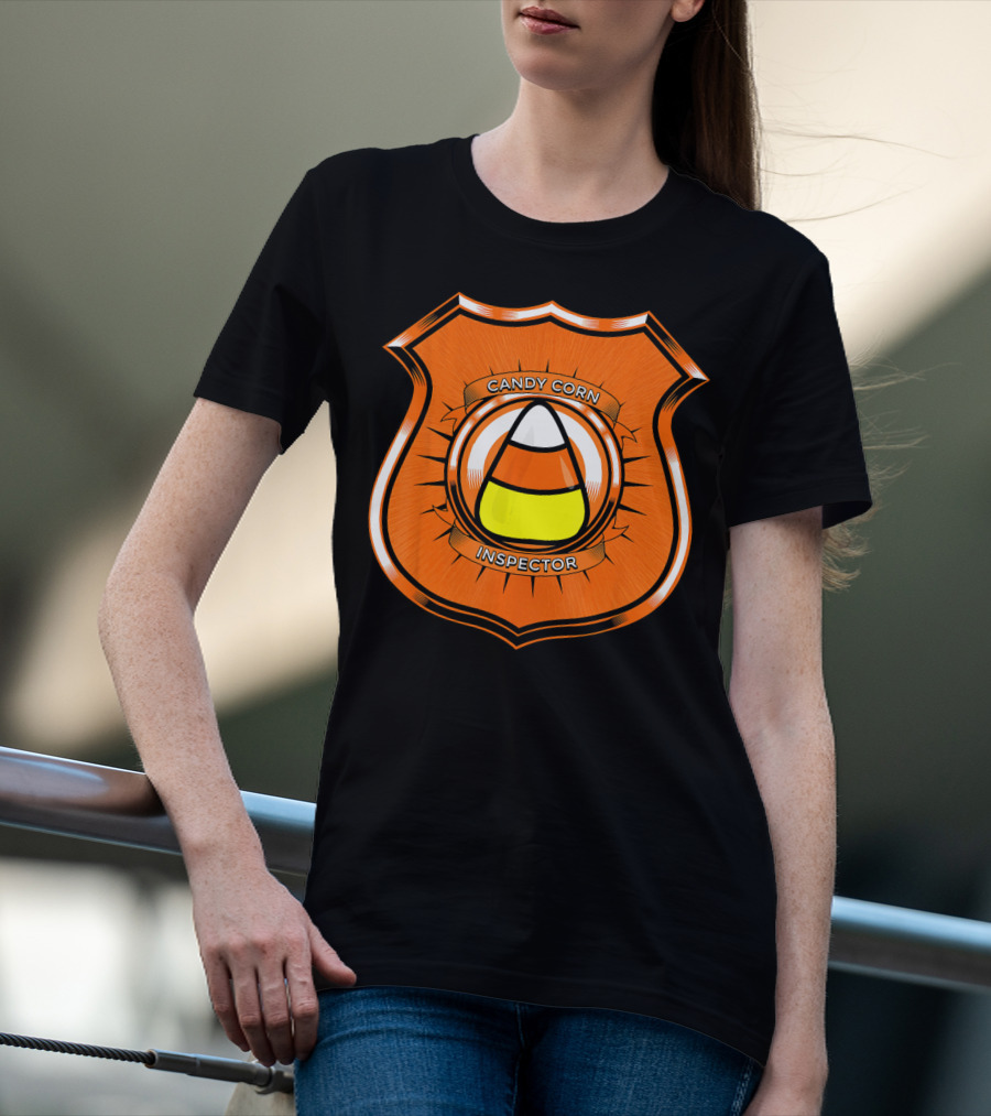 Candy Corn Inspector Police Badge Emblem T-Shirt