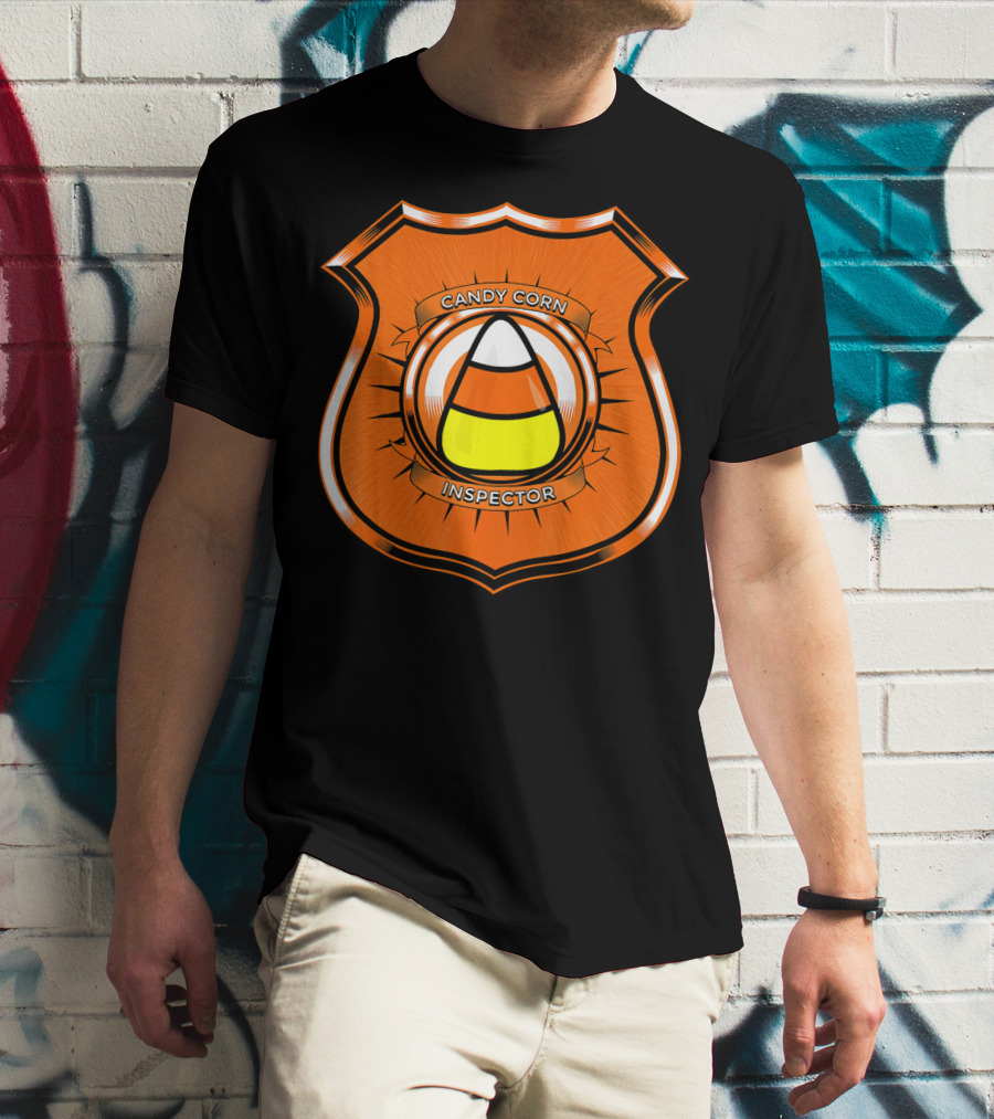 Candy Corn Inspector Police Badge Emblem T-Shirt