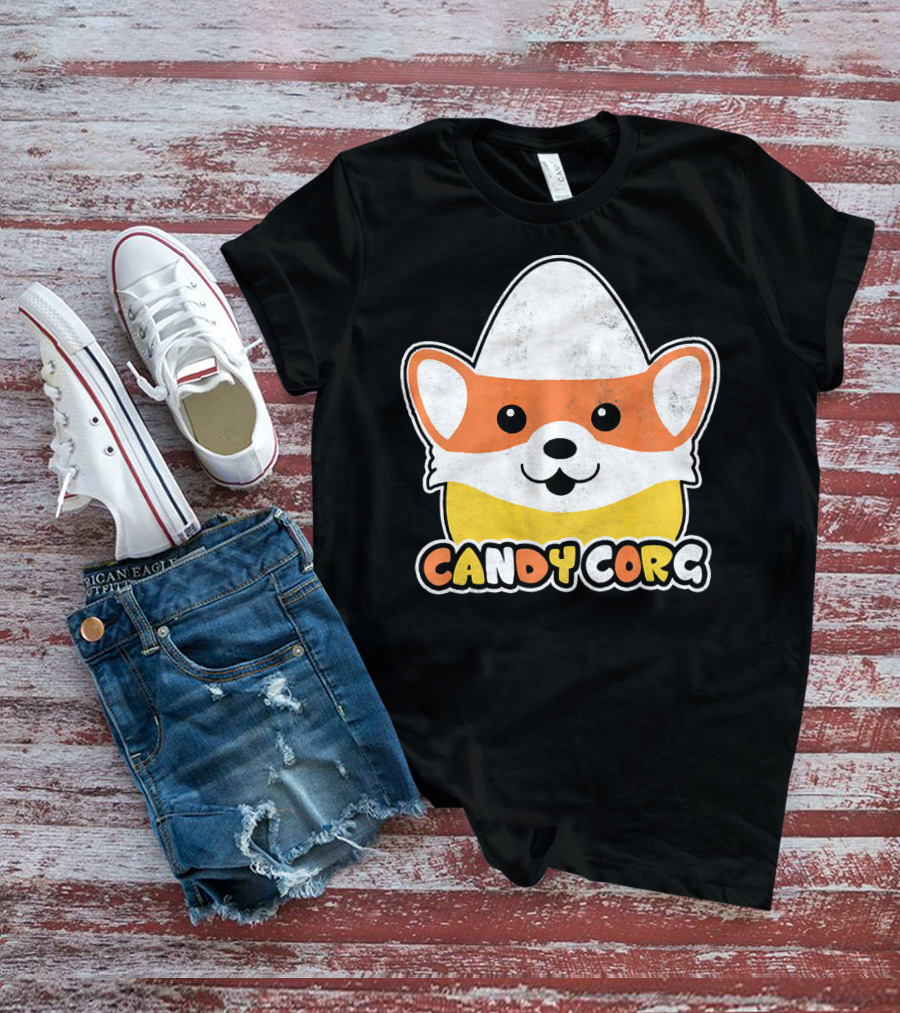 Candy Corn Corgi Halloween Dog Candy Corgi T-Shirt