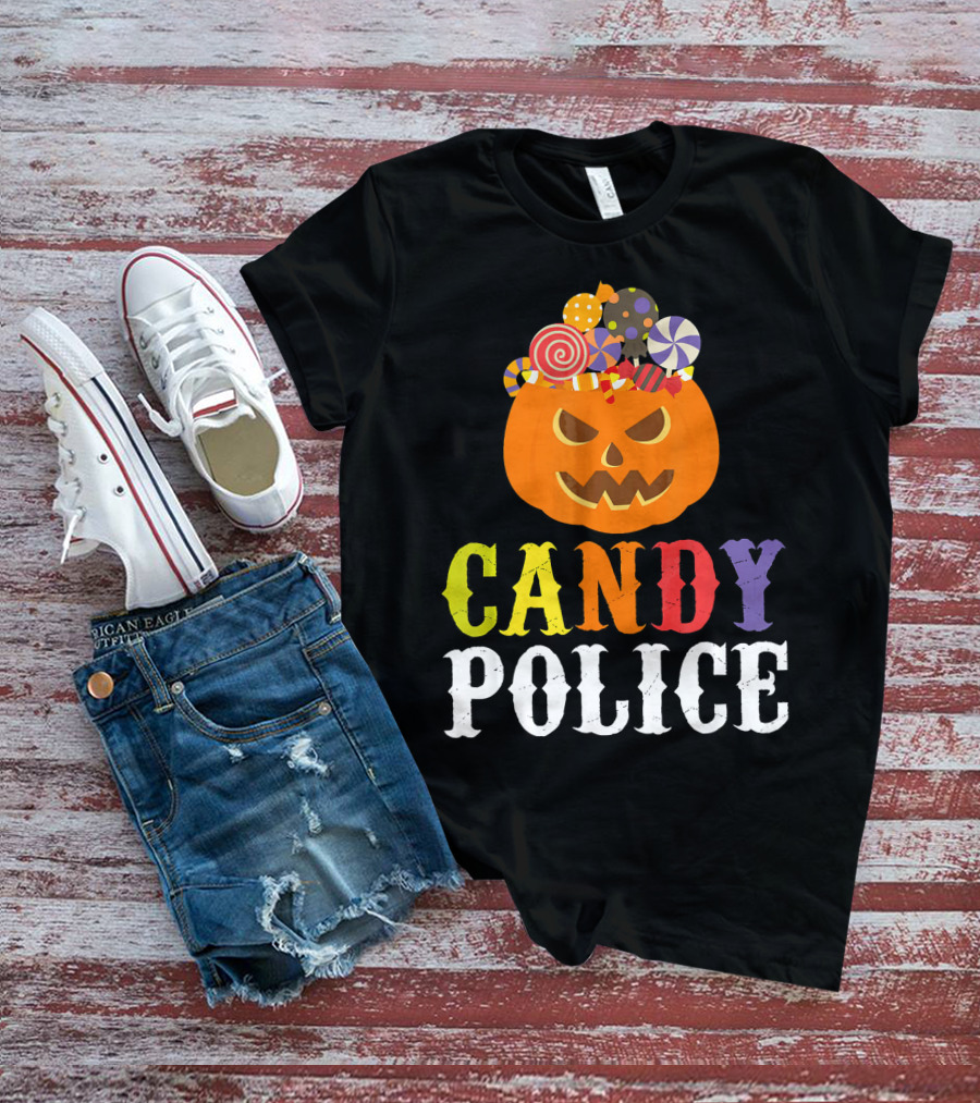 Candy Police Jack O Lantern Halloween Sweets T-Shirt
