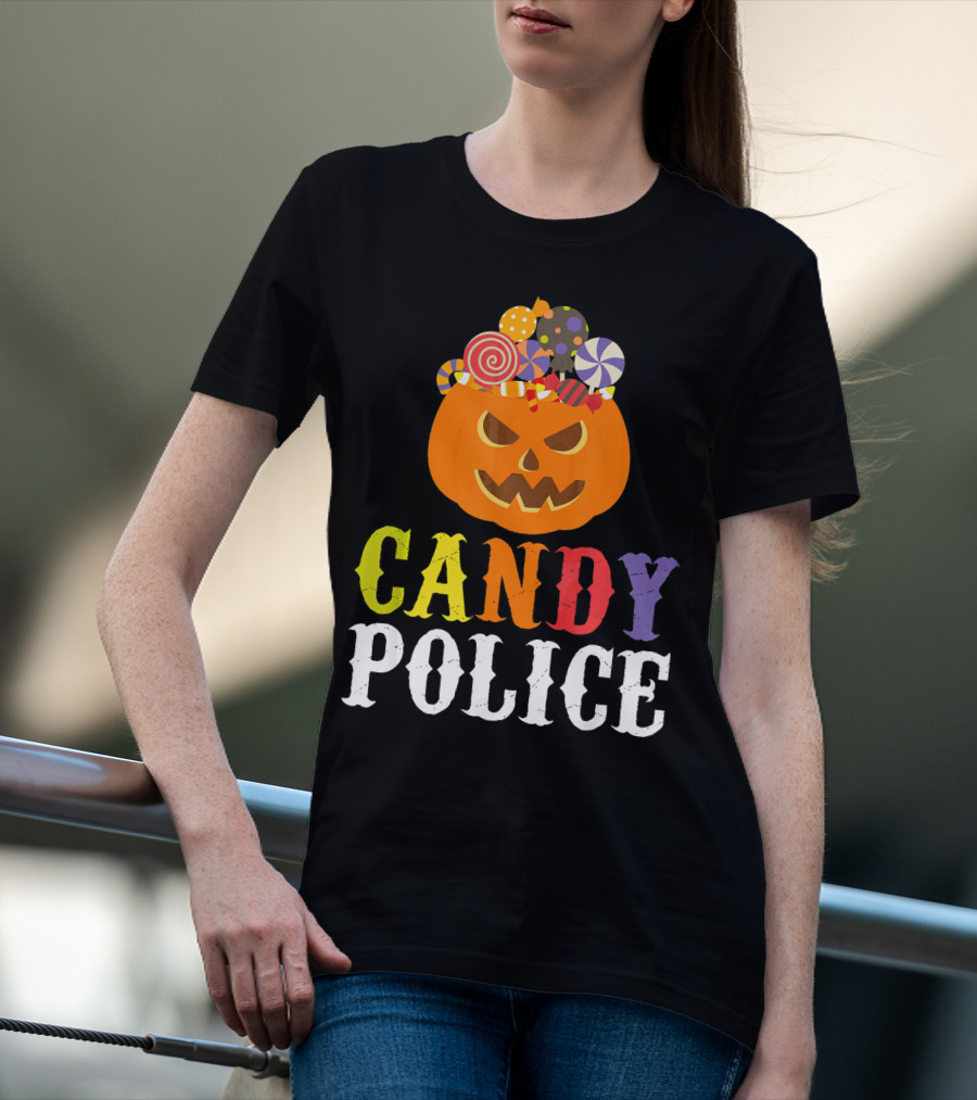 Candy Police Jack O Lantern Halloween Sweets T-Shirt