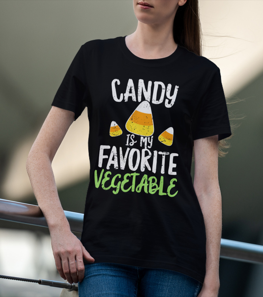 Candy Is My Favorite Vegetable Candy Corn Halloween Humor T-Shirt