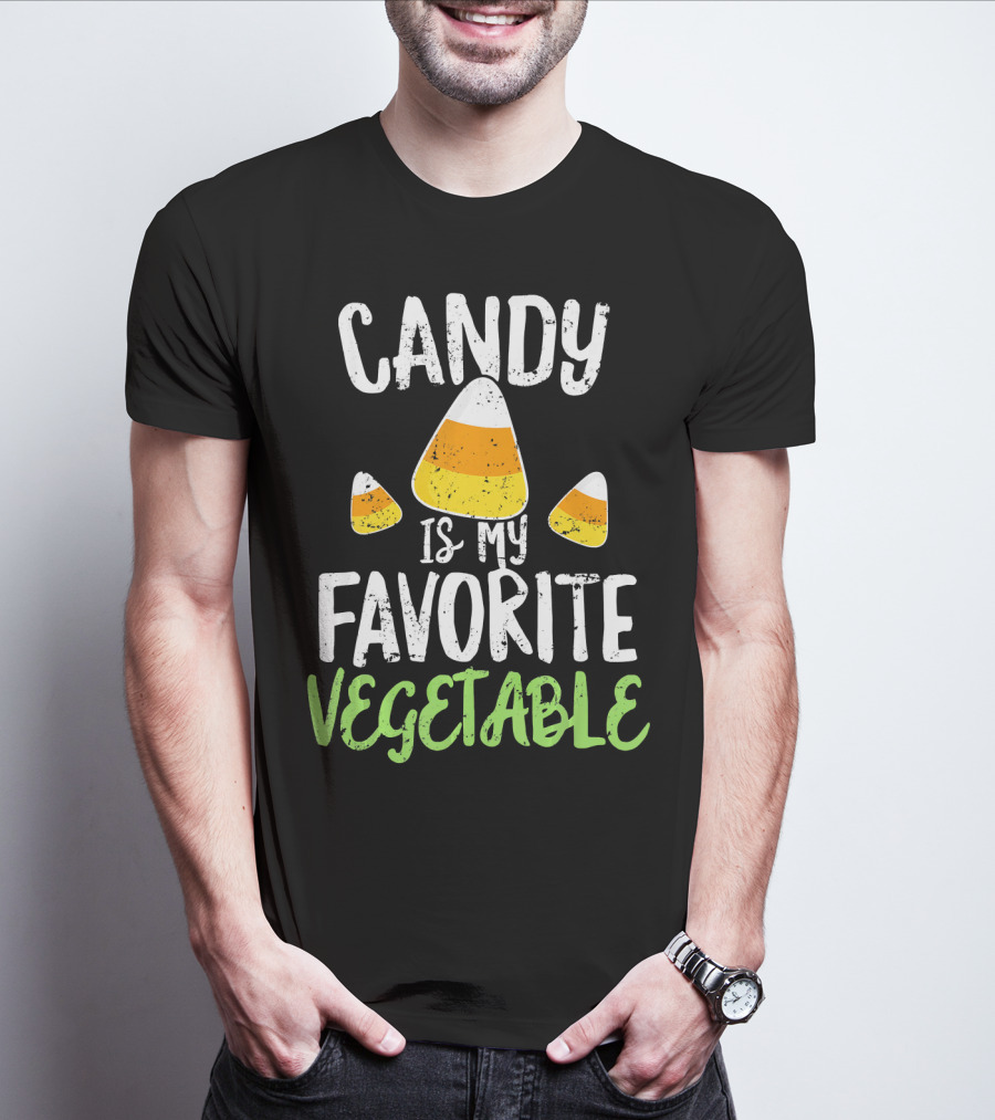 Candy Is My Favorite Vegetable Candy Corn Halloween Humor T-Shirt