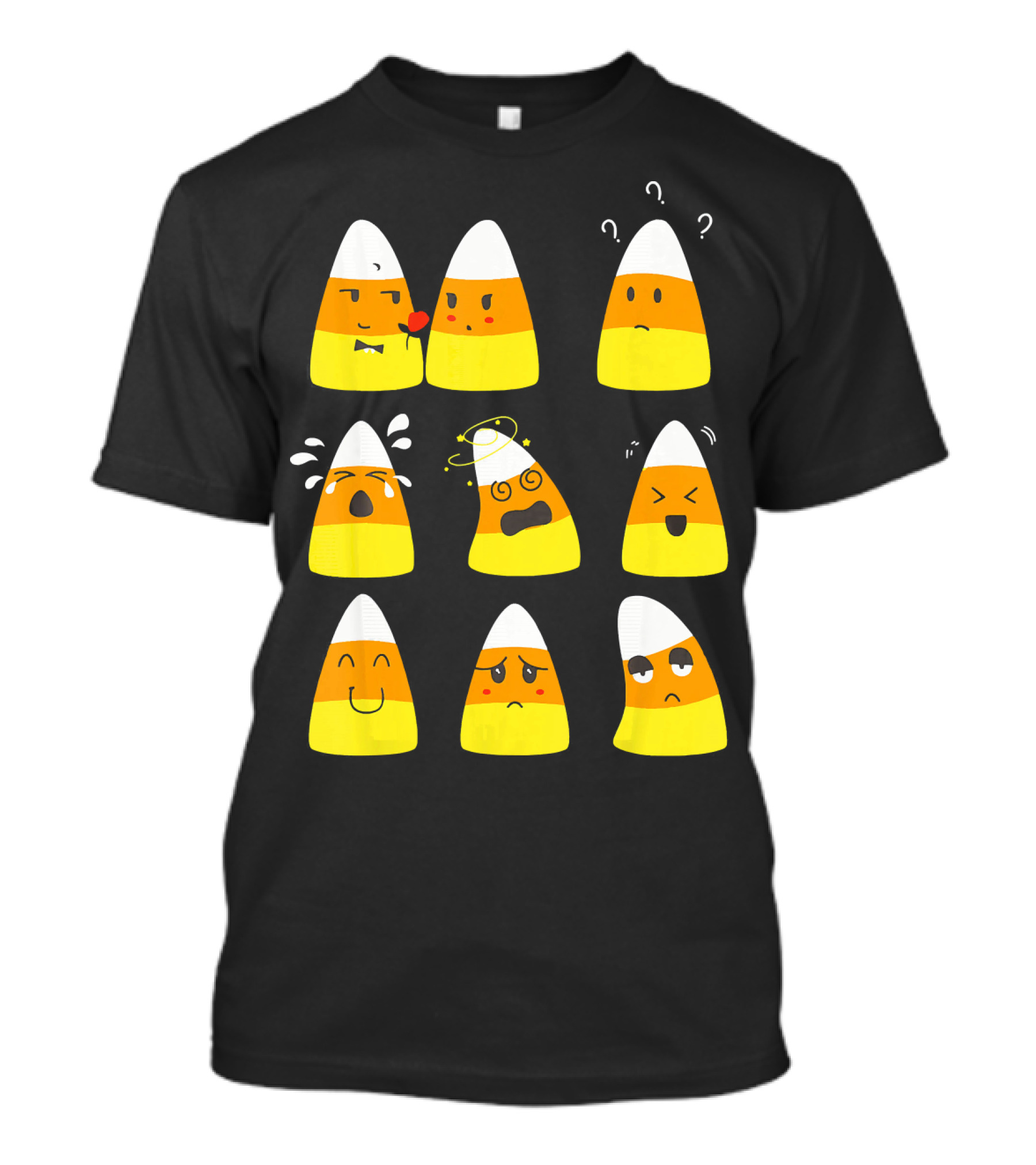 Candy Corn Emoticons Expressive Faces T-Shirt