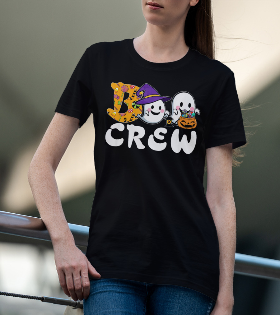 Boo Crew Halloween Witch Ghosts Candy Basket T-Shirt