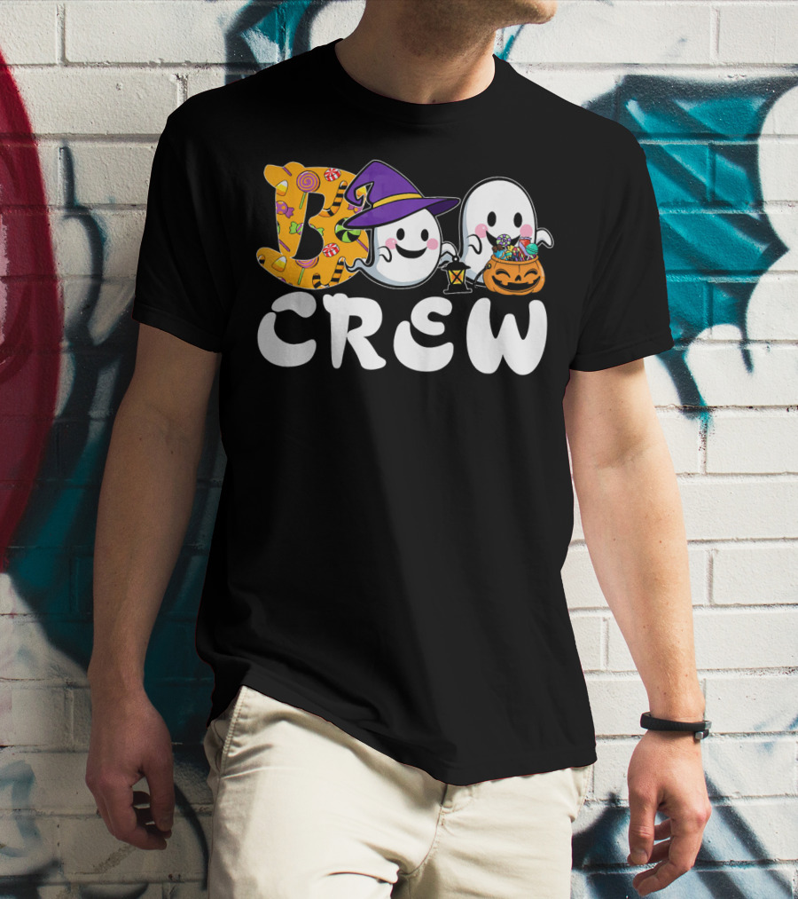 Boo Crew Halloween Witch Ghosts Candy Basket T-Shirt