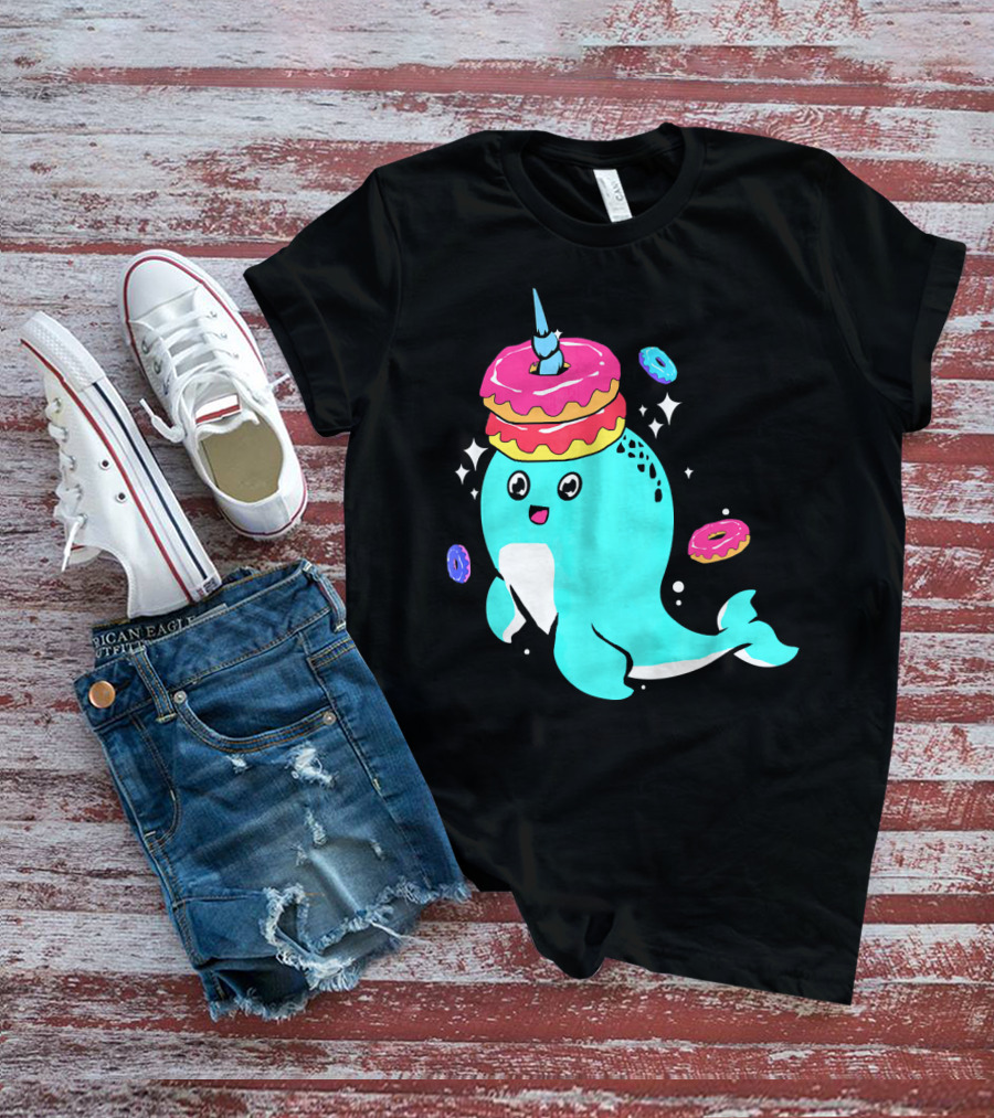 Narwhal Donut Candy Sprinkle Bakery Whale T-Shirt